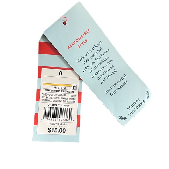 Size 8 Girls Navy blue Cat and Jack uniform pants. - Picture 3 of 3